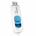 Флешка USB 16GB A-Data (AC008-16G-RWE), выдвижная, цвет бело-синий